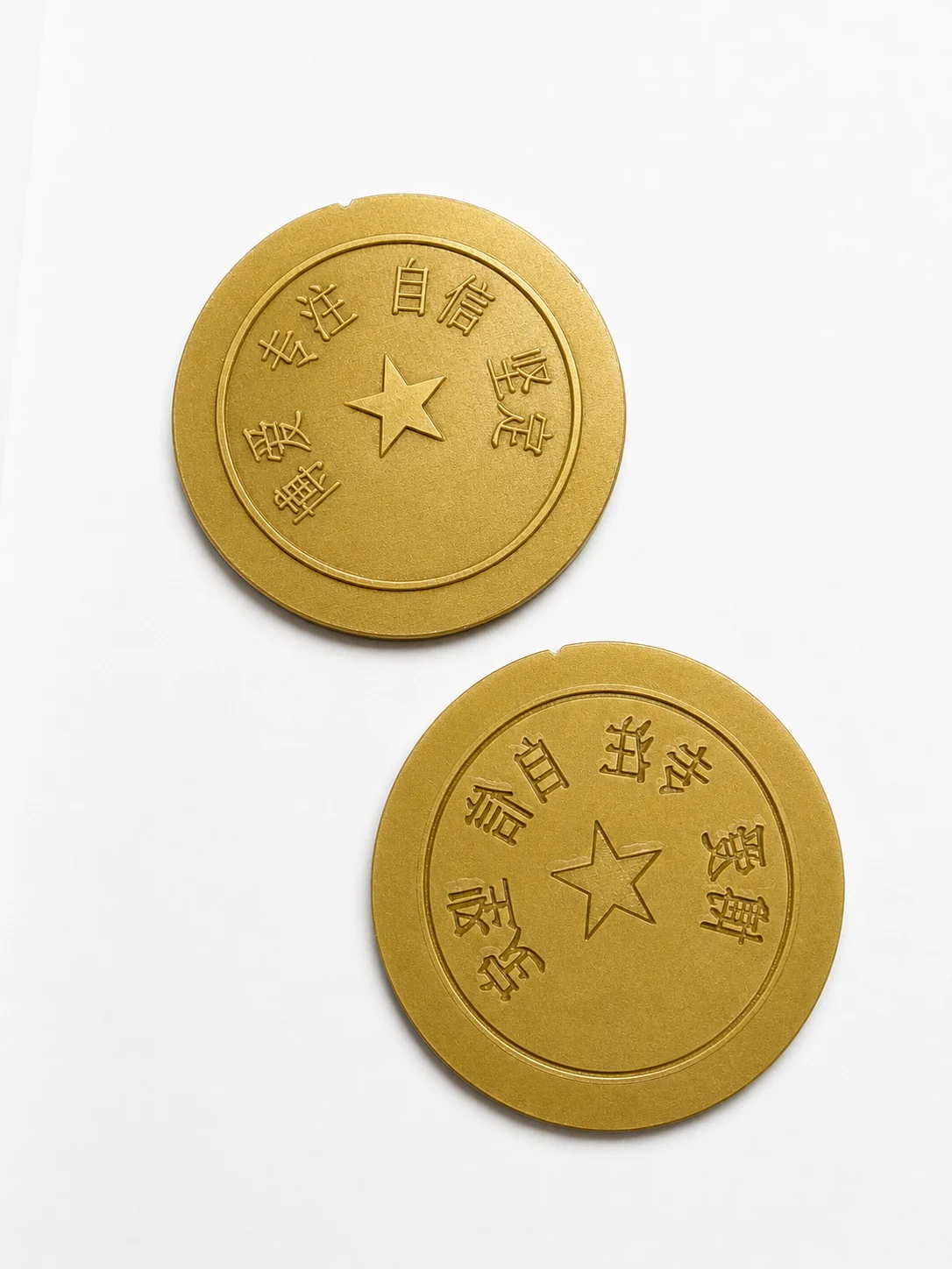 50 mm round male and female POM embosser dies