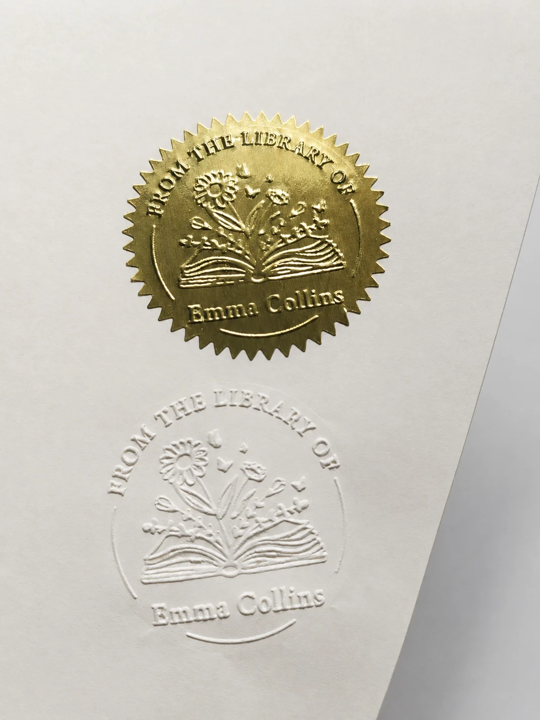 Embossed result on 80 gram office paper with a POM embosser die