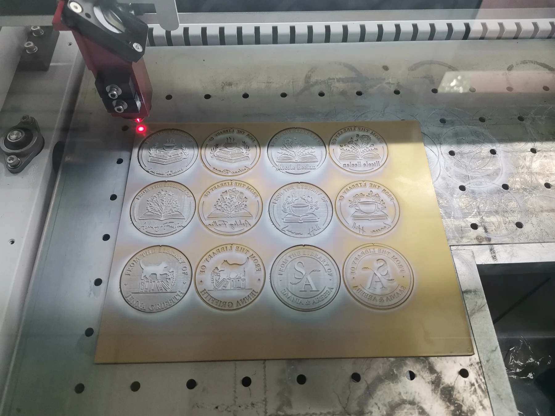 POM embosser dies after engraving and cutting with the DF60D CO2 laser