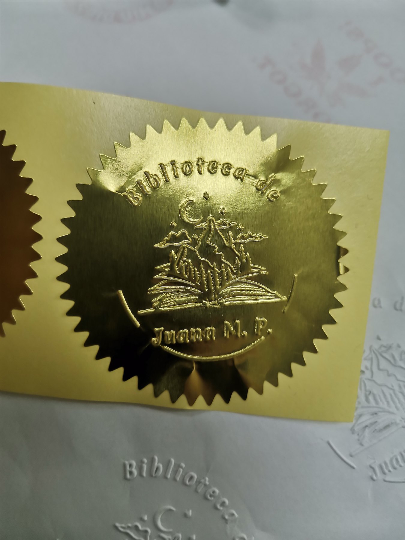 Finished POM embosser die with paper impression